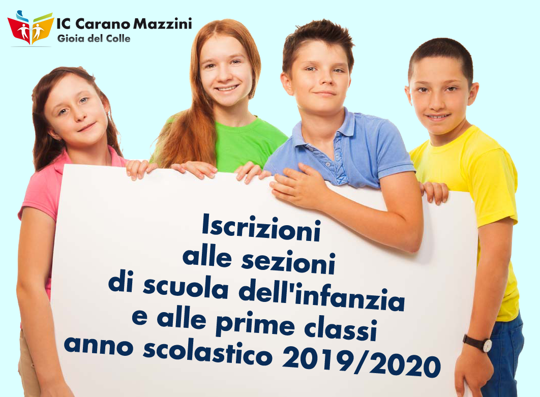 Iscrizioni sfondo azzurro
